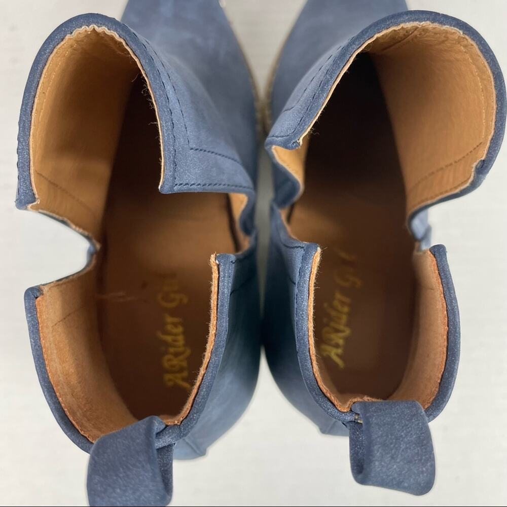 A Rider Girl Blue Ankle Boots Size 7 NWOT - Picture 4 of 7